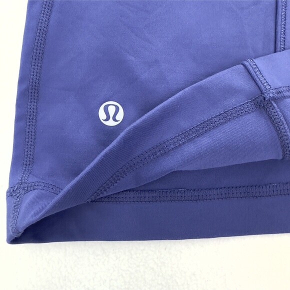 Lululemon Tank Top Womens 8 Criss Cross Double Strap Blue Warrior Padded Bra Cup - Picture 4 of 8